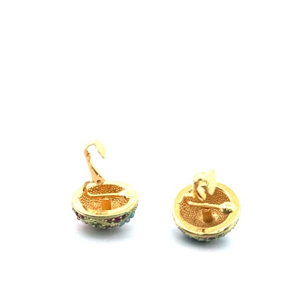 Gorgeous Vintage French Designer Earrings D'ORLAN -Micro beads & Stones - Picture 6 of 16